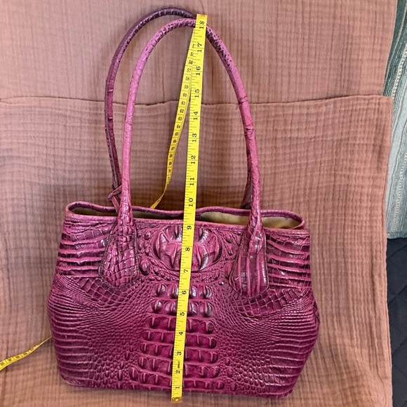 Brahmin Mini Tote Crocodile-Embossed Purple Tote - Picture 3 of 8